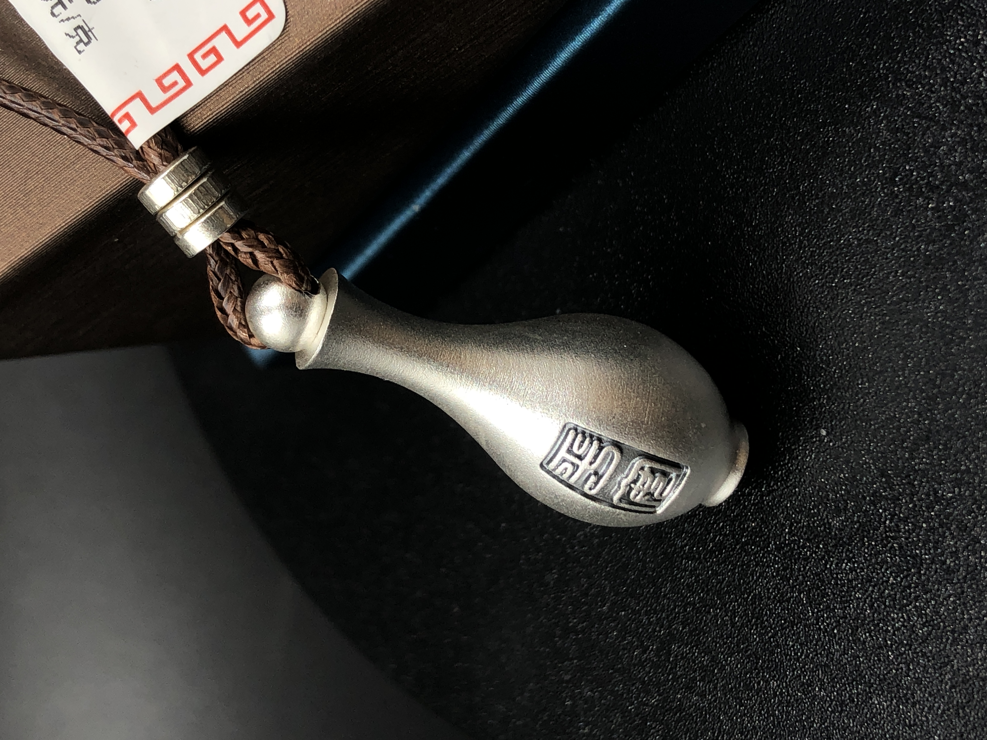 吊坠足银 足银999平安瓶祥云净瓶吊坠双面古法银制品复古雕刻