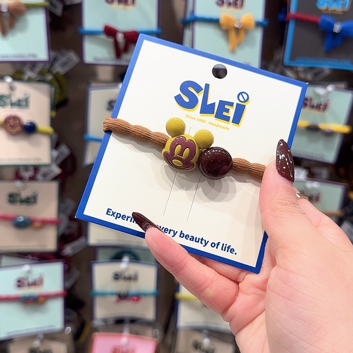 咖色皮筋米奇发绳