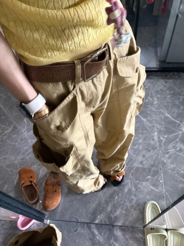 中腰女工装裤常规春季做旧牛仔裤美式长裤休闲裤