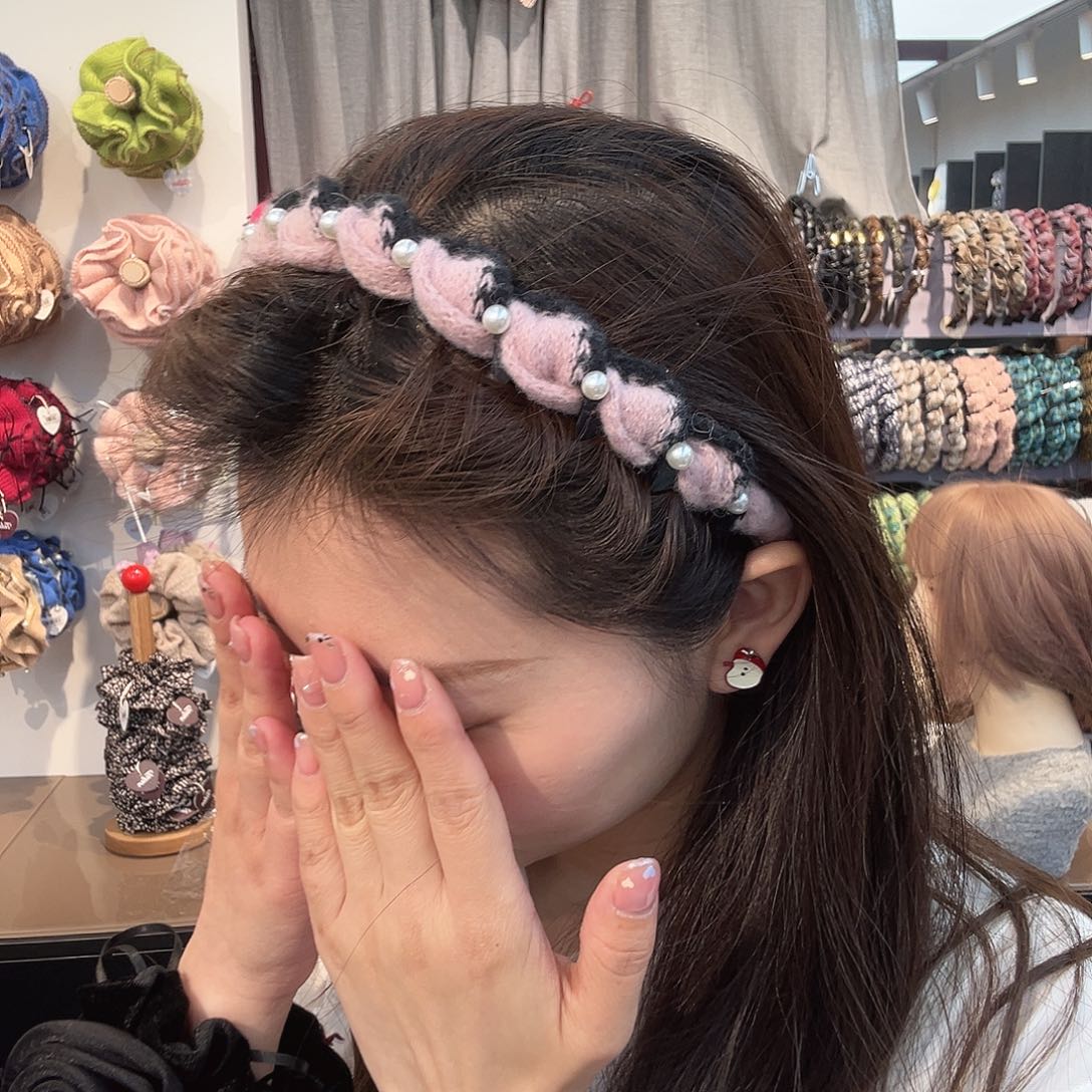 布艺铁合金粉色发箍