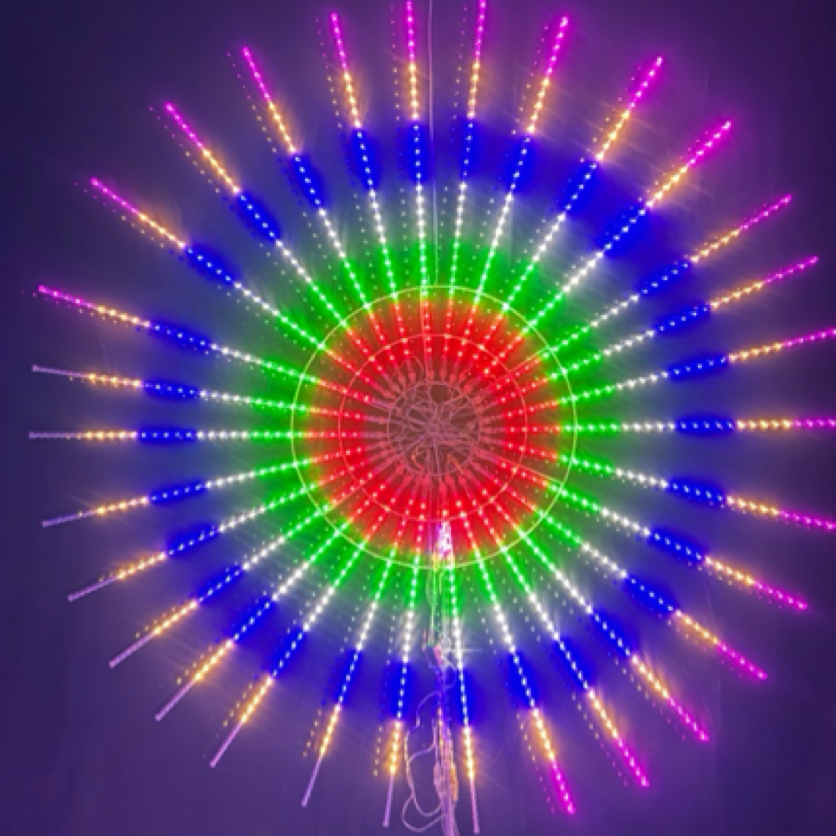 2026年六色烟花灯直径1.9米30只灯管赠圆支架立柱灯管8根不带立杆