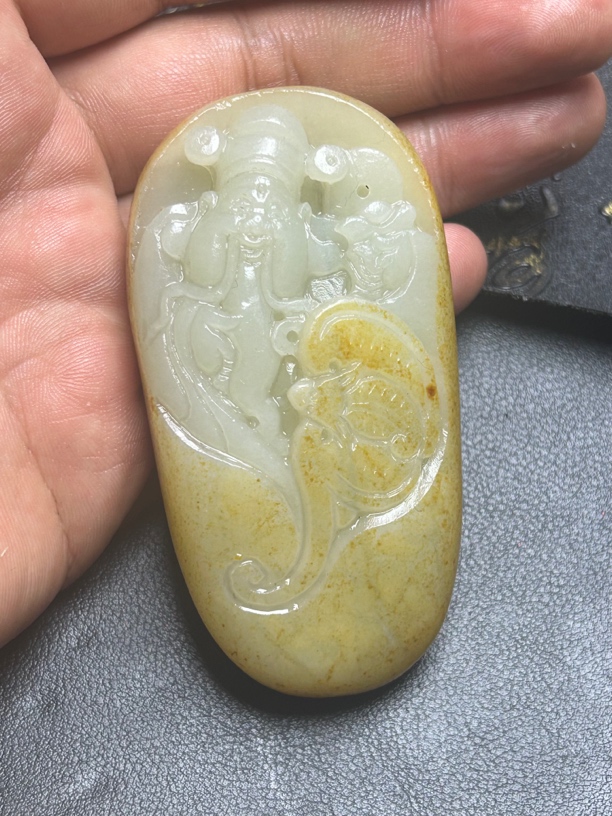 和田玉财神手把件