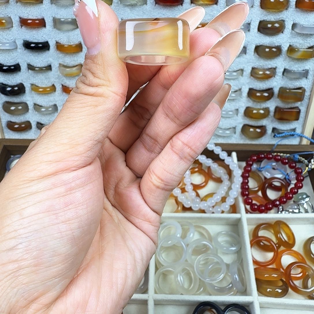 玛瑙/玉髓戒圈未镶嵌19圈福利