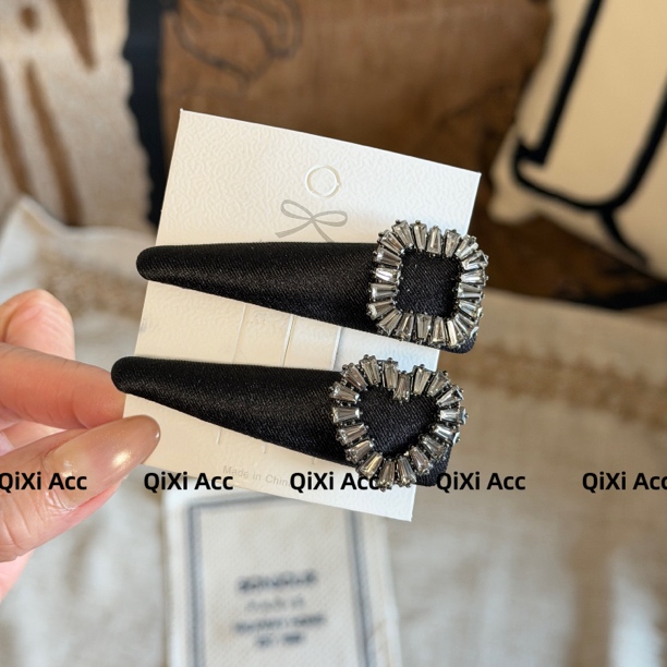 韩系爱心水钻BB夹气质百搭刘海侧边夹碎发夹高级感发饰秋冬