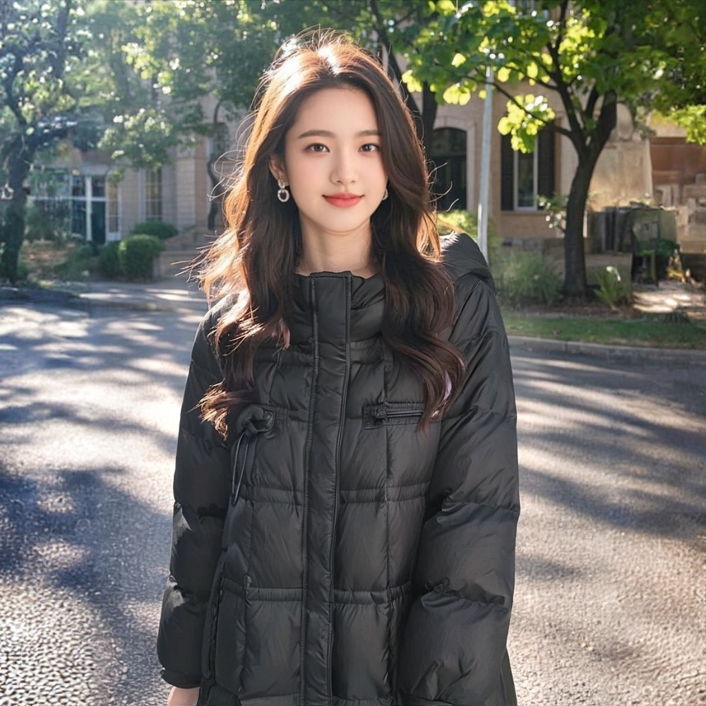 D168新款2025冬季连帽加厚羽绒服高级感宽松气质百搭女羽绒服外套