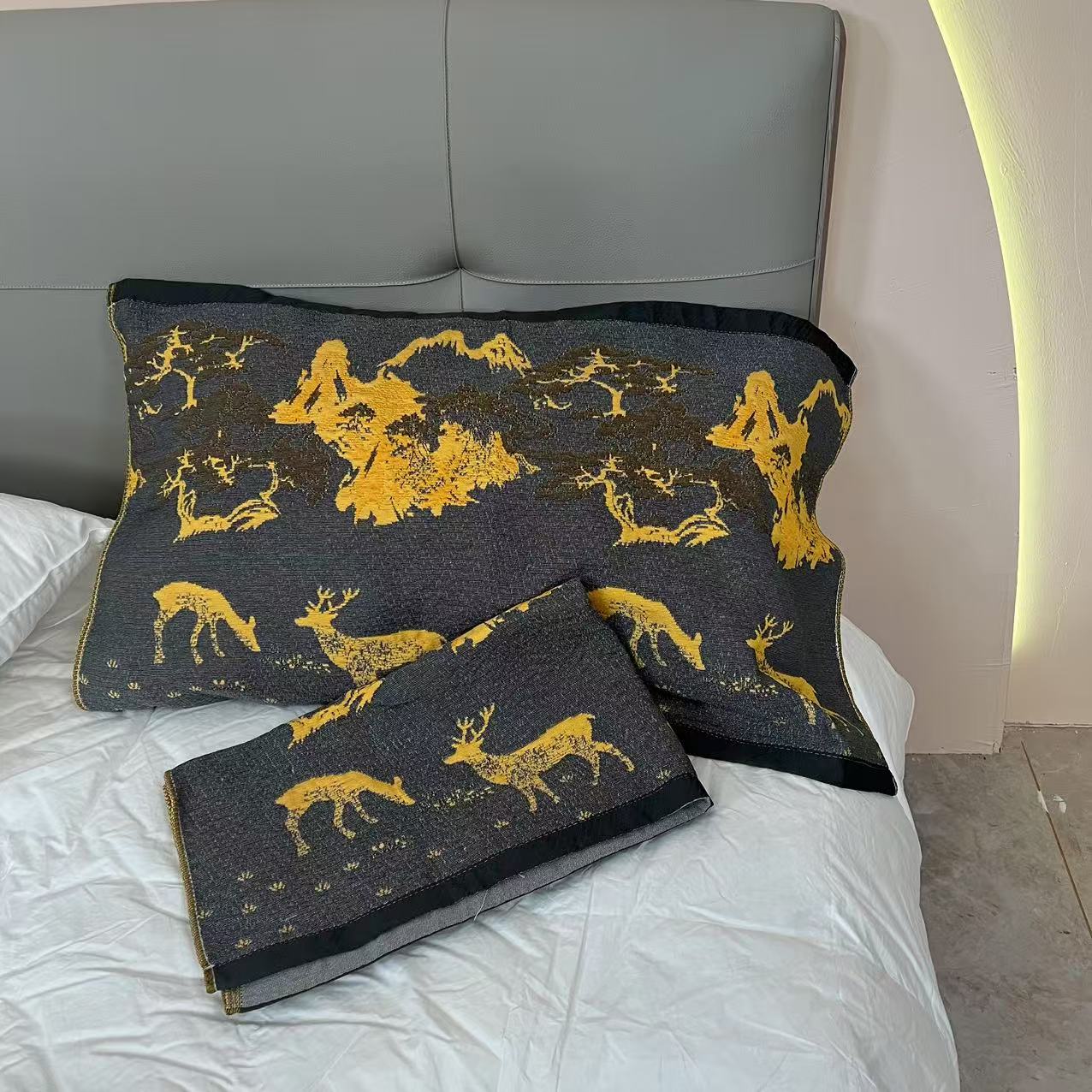 江山逐鹿52*78高密枕巾柔软高档透气枕巾