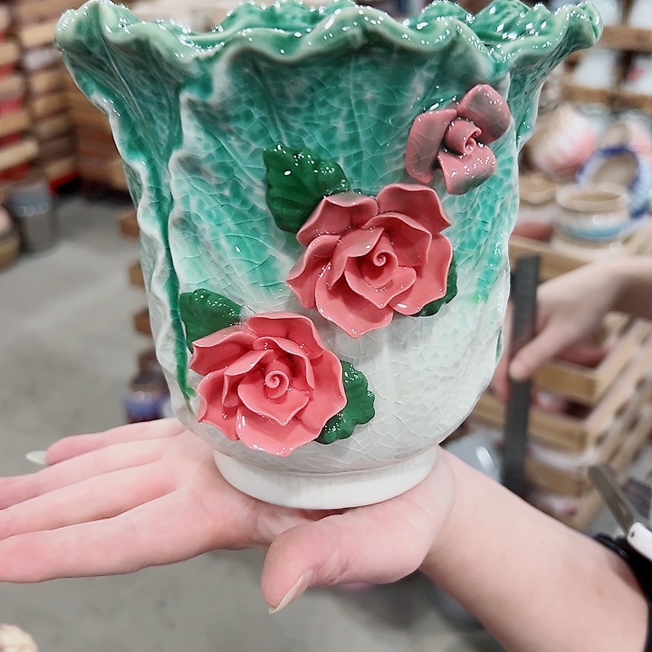 有孔.凑满10元发货多肉陶瓷花盆！