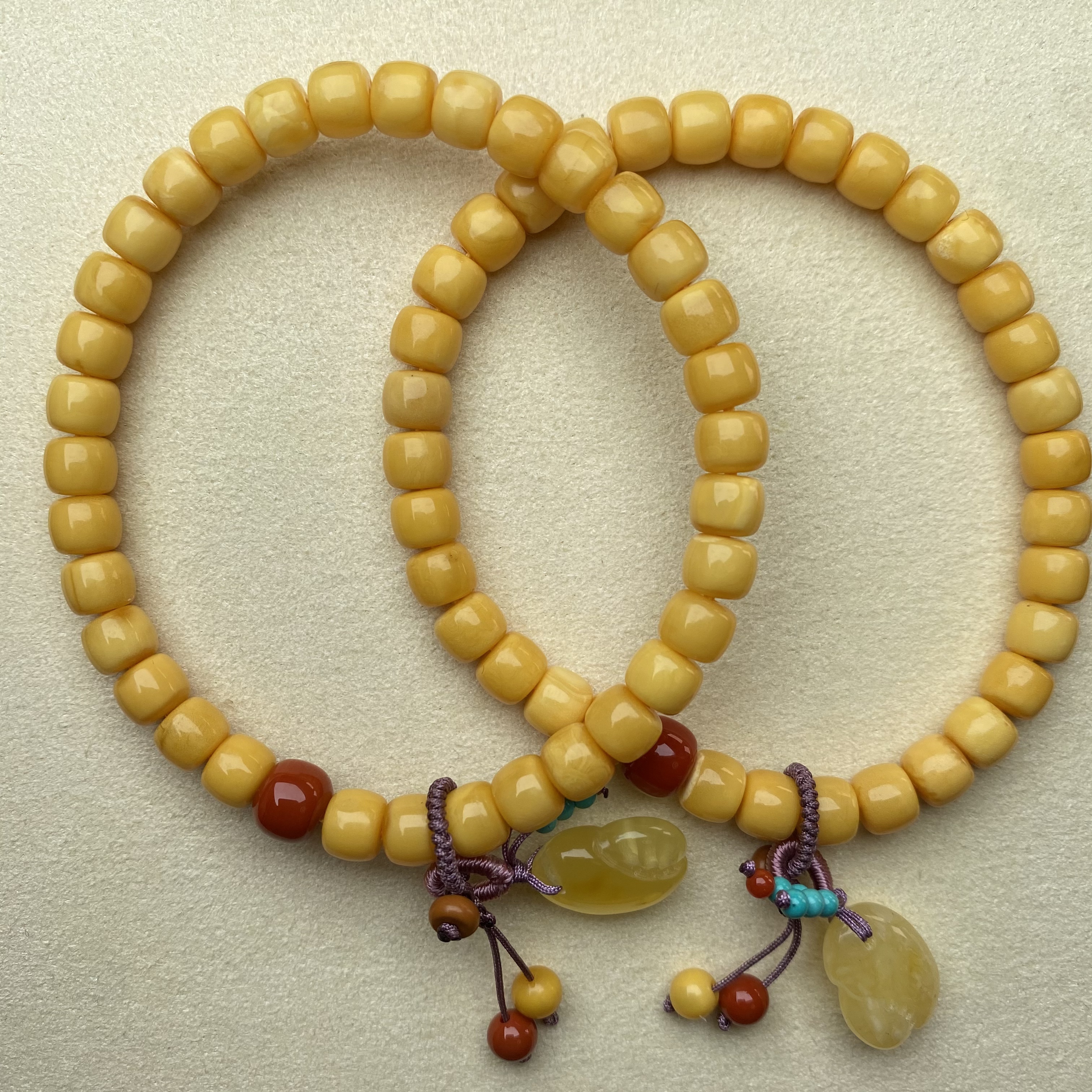 收藏级丹麦料蜜蜡精工高桩老型手链Z061D多样性发其一