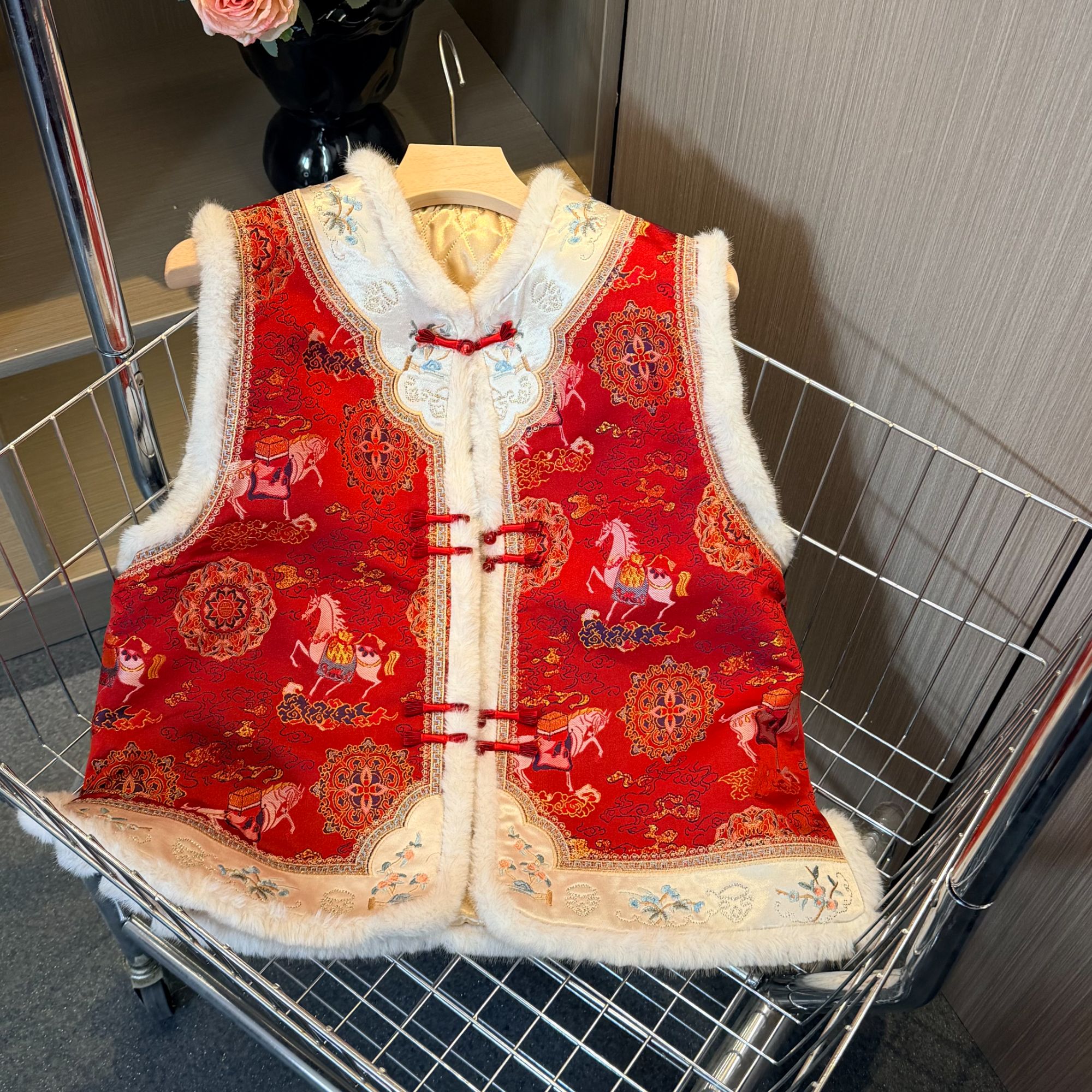 【锦缘】冬季新款新中式国风文艺气质返潮复古国潮文化加棉马夹