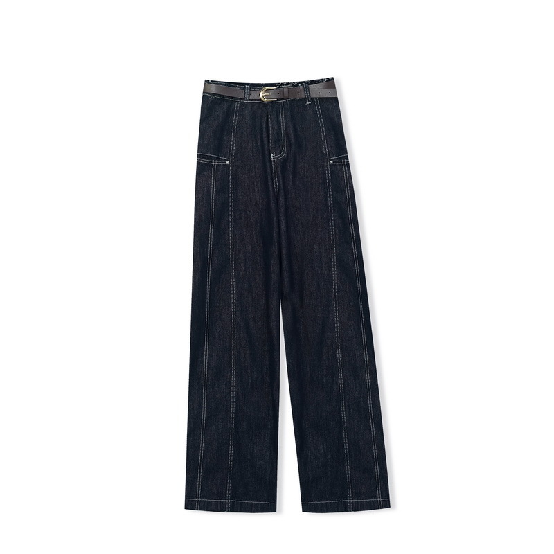 【桐桐】-潮牌设计感时尚简约高级阔腿显瘦百搭高腰牛仔裤22931