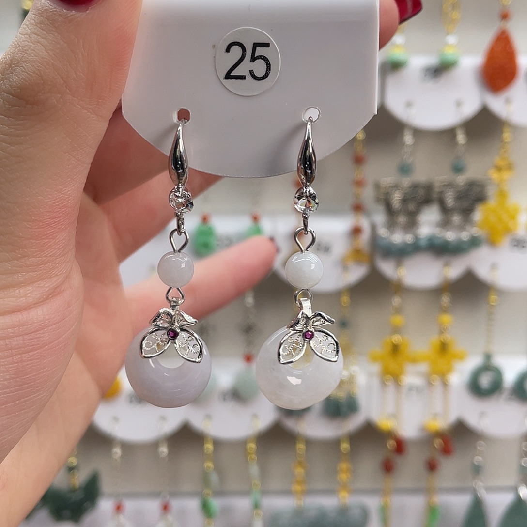 翡翠未镶嵌耳饰25