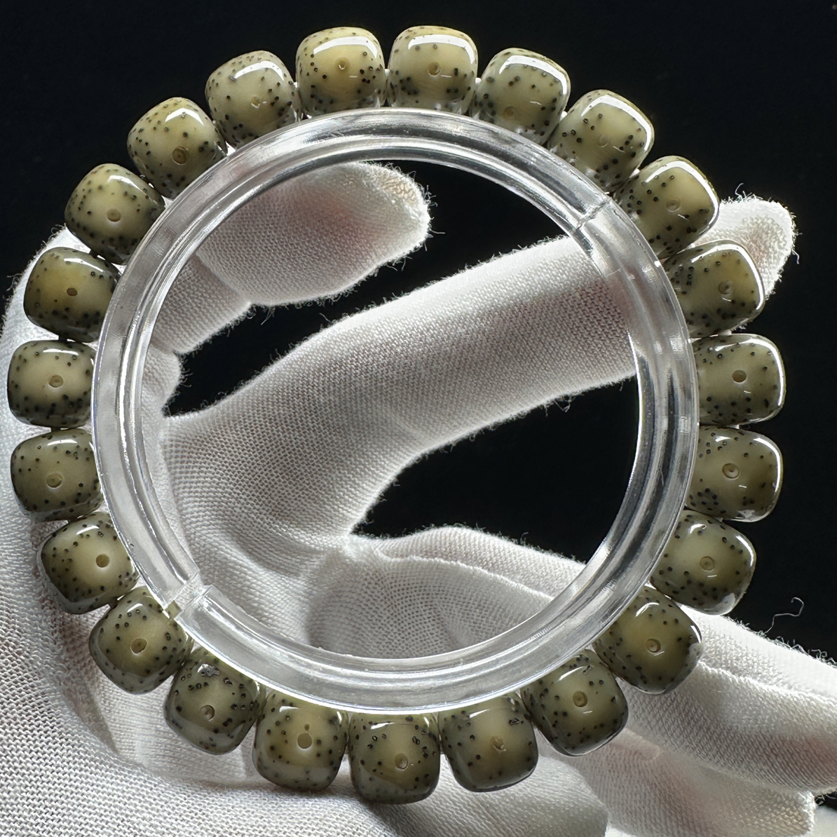 石玉料星月菩提手串青花冰糖10×9mm（一物一图）