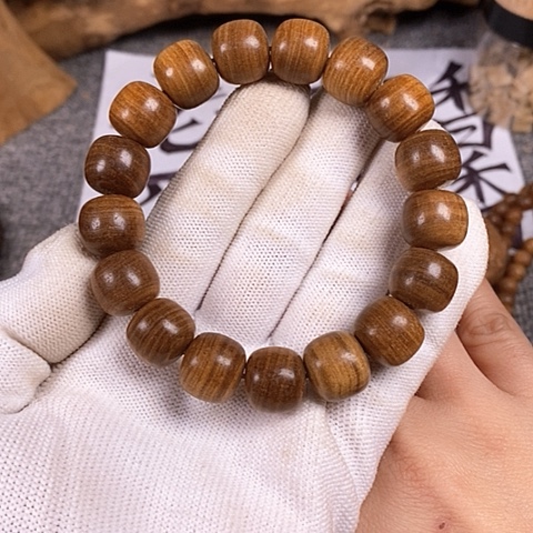 檀香木手串/手链老山檀香黑肉虎纹13/14老型珠沉水