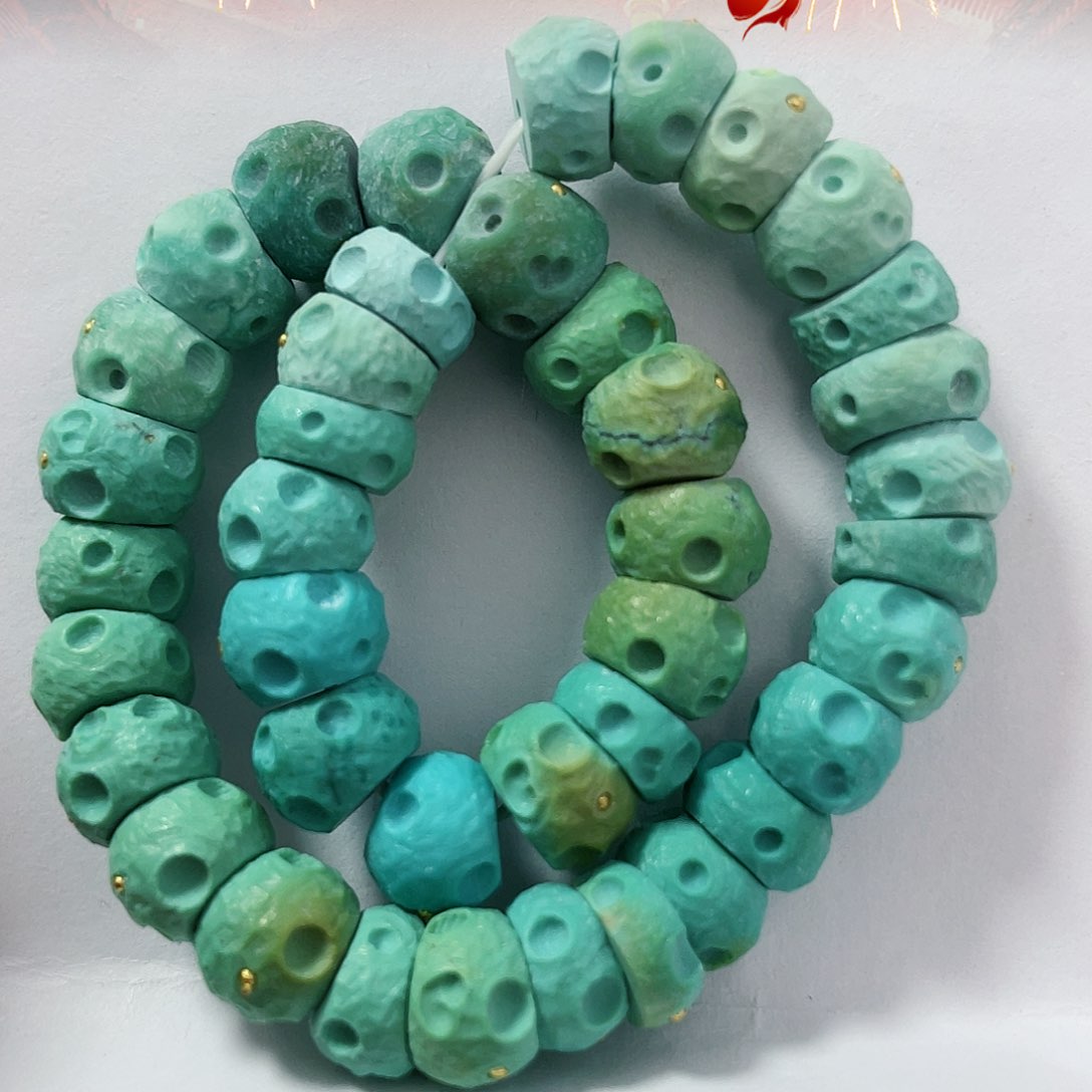 绿松石珠宝奇石18K金镶嵌