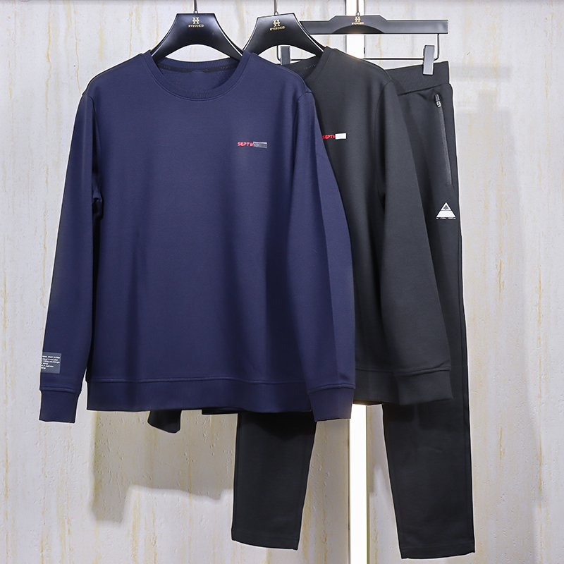 狼- 男装尾货 秋冬百搭运动休闲套头套装7742