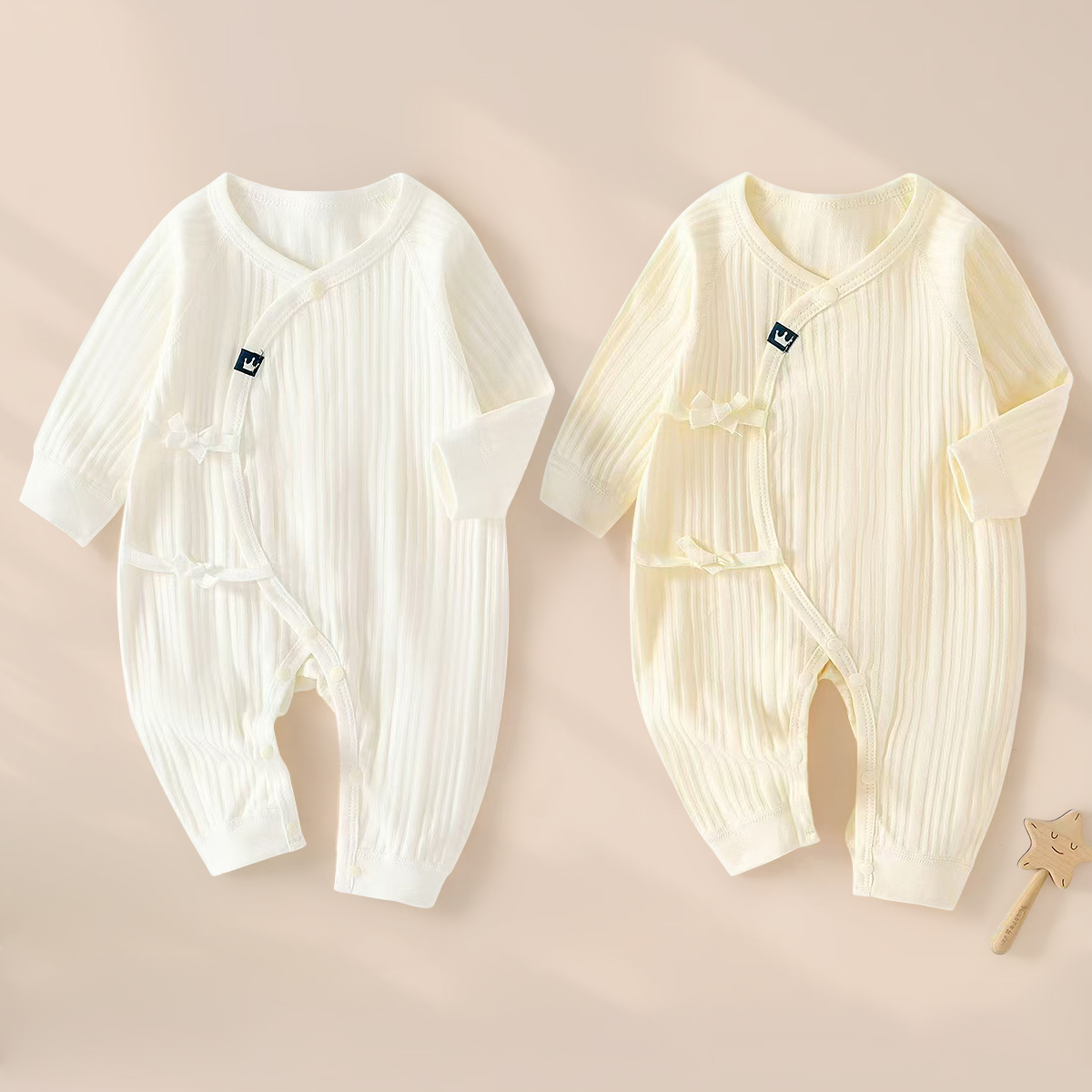 春夏秋款新生婴儿衣服纯棉蝴蝶52-66码和尚服0-3月初生宝宝连体衣