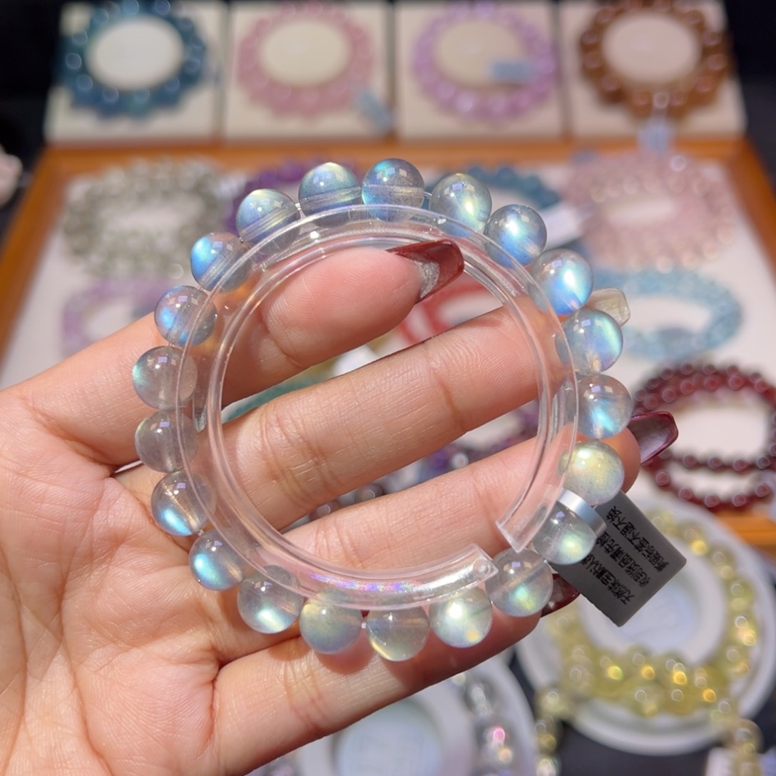 拉长石手串未镶嵌灰月光9.3m m