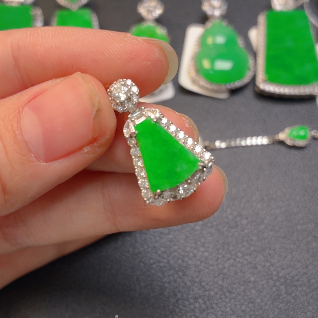 翡翠银S925镶嵌吊坠(不含链)