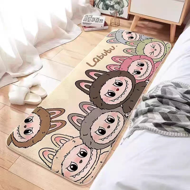 （仿羊绒）马卡龙布布可爱卡通家用床边榻榻米地垫地毯卧室床边毯