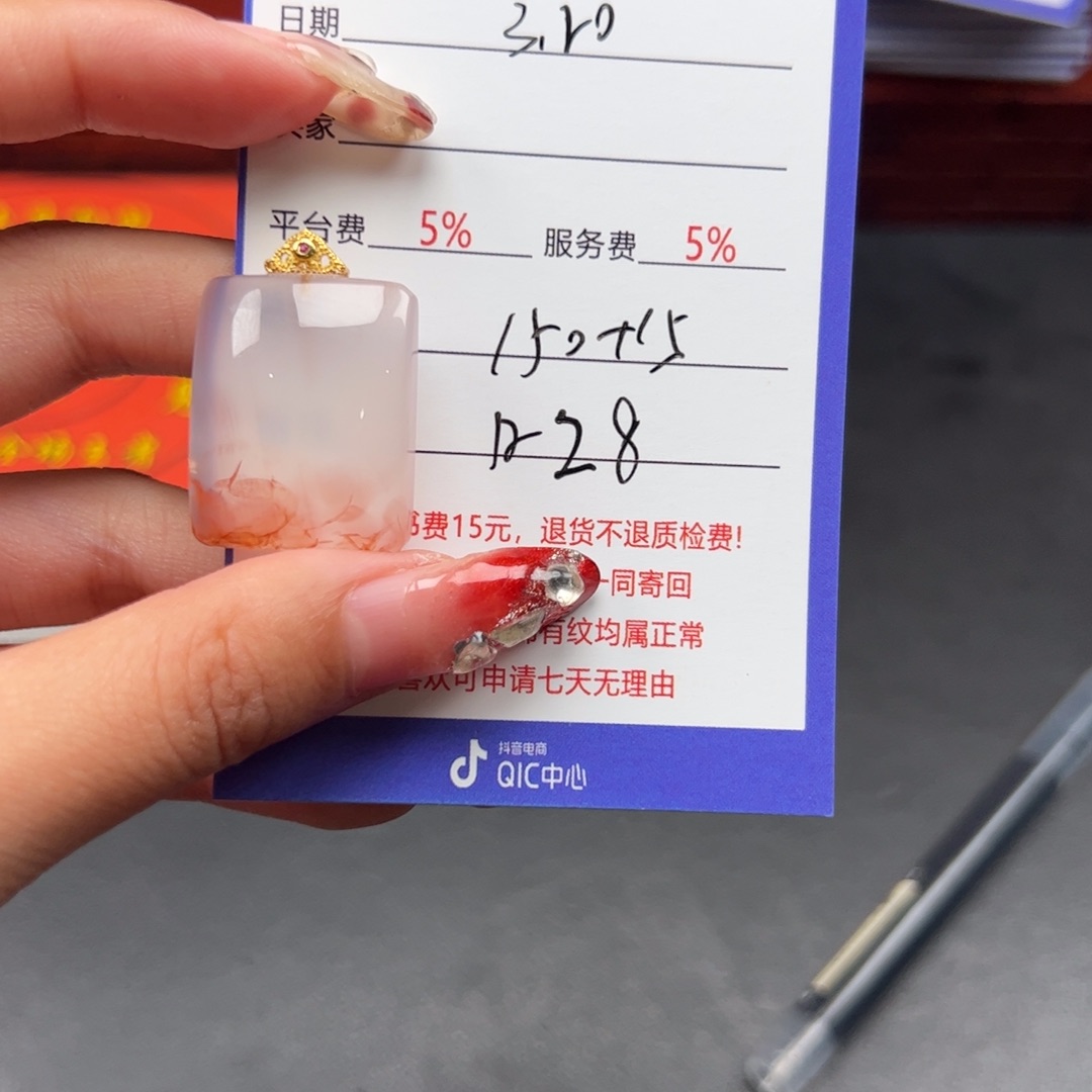 南红玛瑙银S925镶嵌颈饰浅*