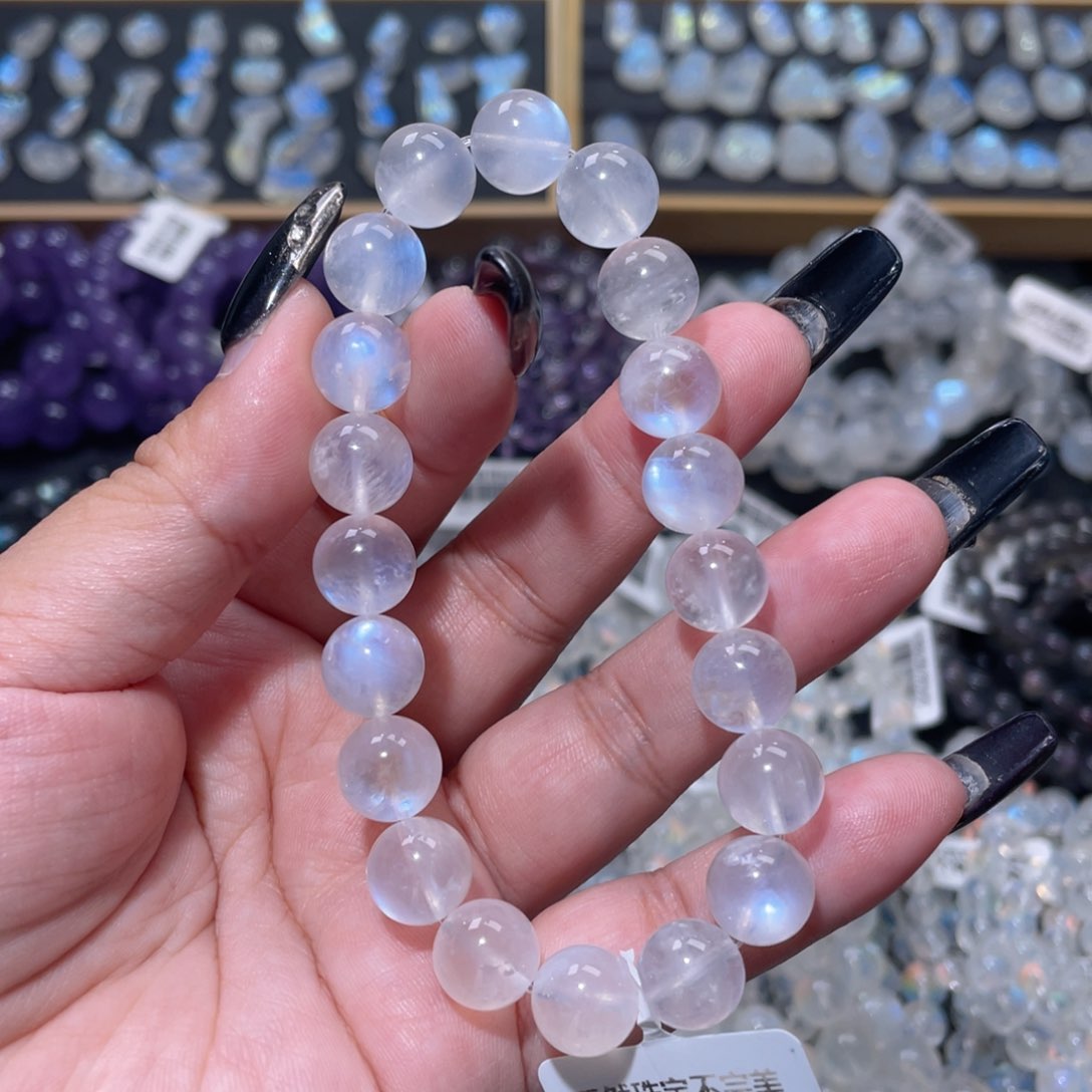 小****手链未镶嵌长石蓝月光手链10mm+