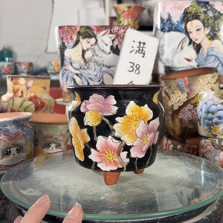 景德镇手绘花盆性价比超高