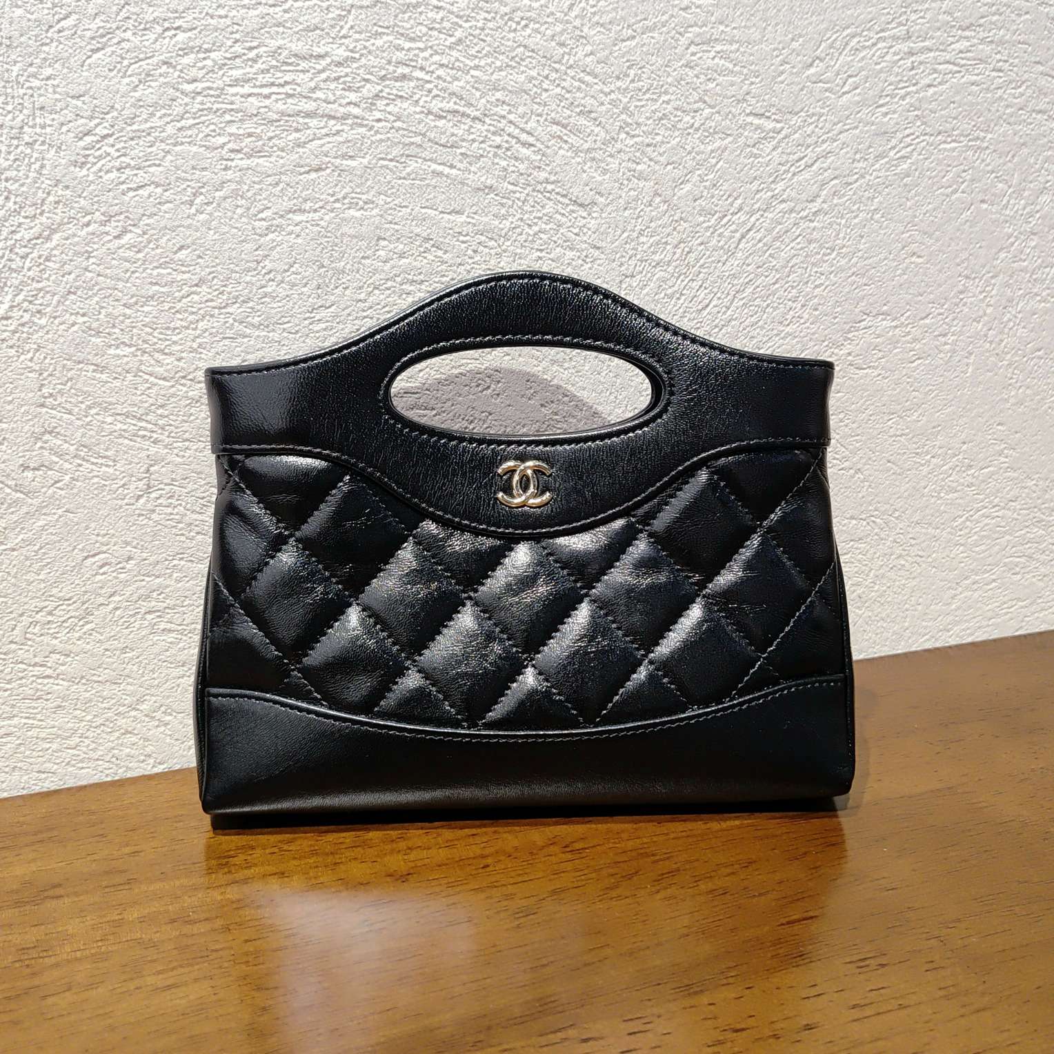 99新 Chanel/香奈儿 24S黑金羊31bag nano手提包