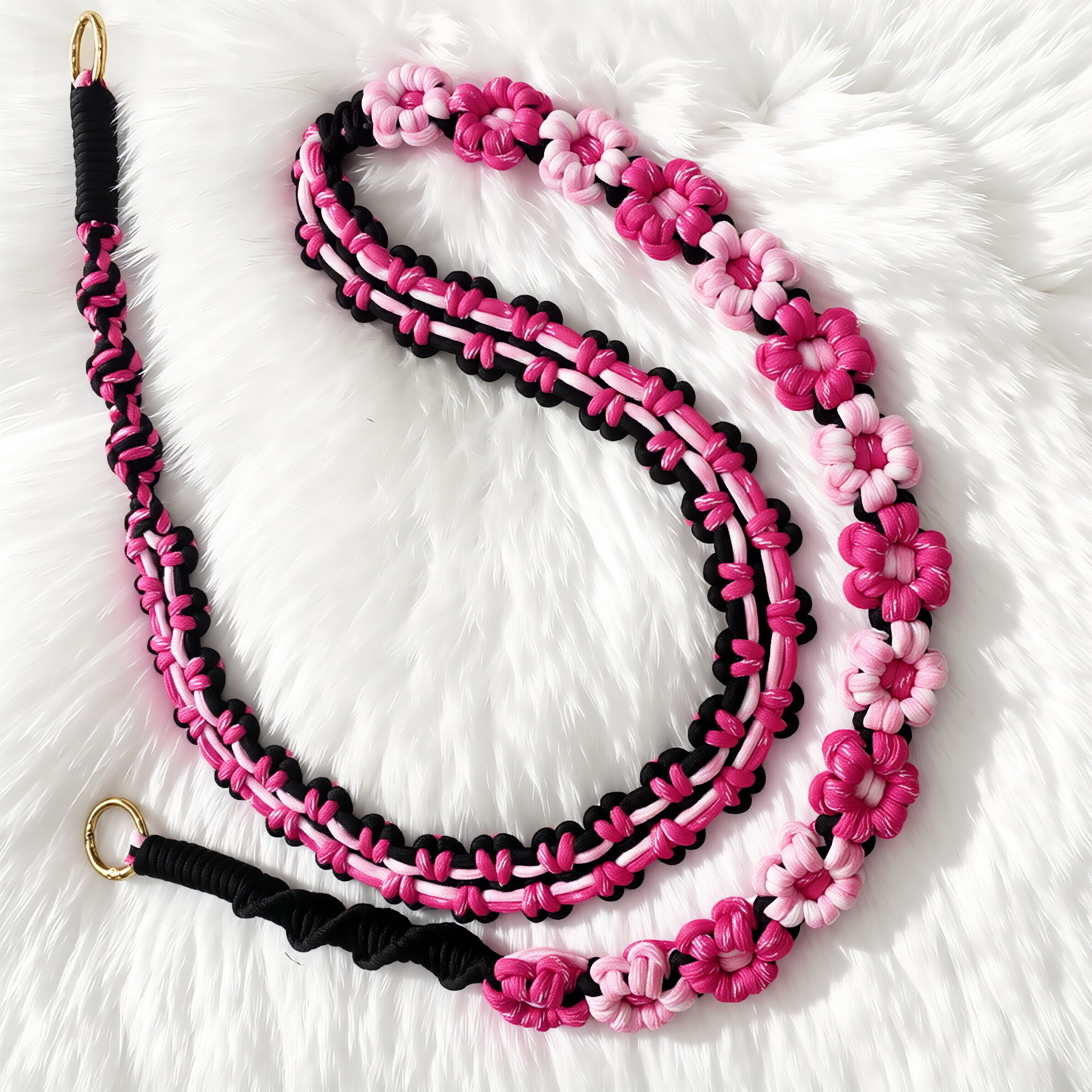 12朵大花加爱心编织长绳子