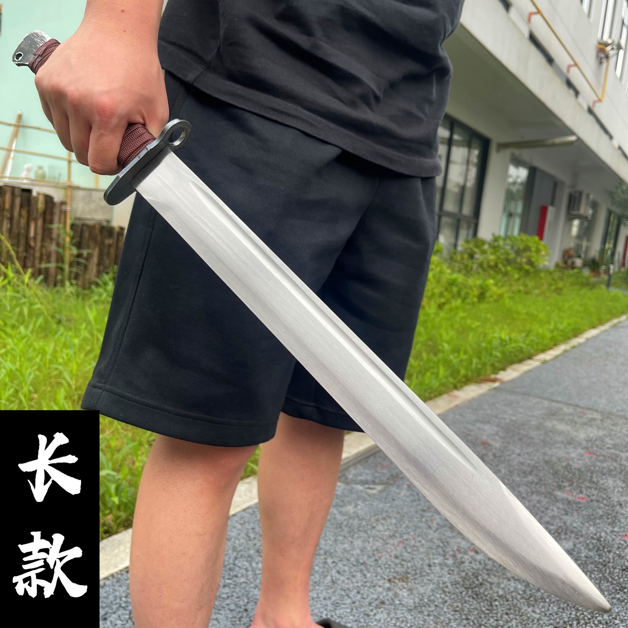 龙泉突击刺刃弹簧钢一体成型唐横刀户外车载防身合法未开刃冷兵器