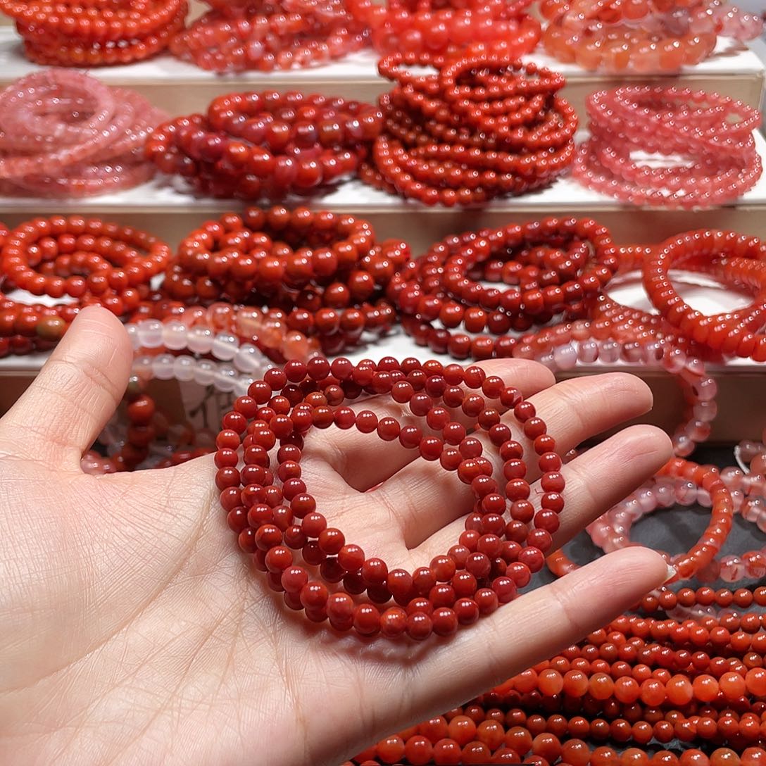 南红玛瑙未镶嵌手链