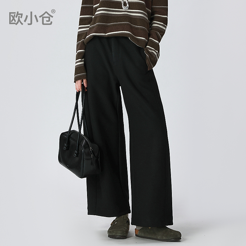 欧小仓舒芙蕾系列毛呢九分裤 ins靴裤 梨形报恩裤 秋冬气球裤1812