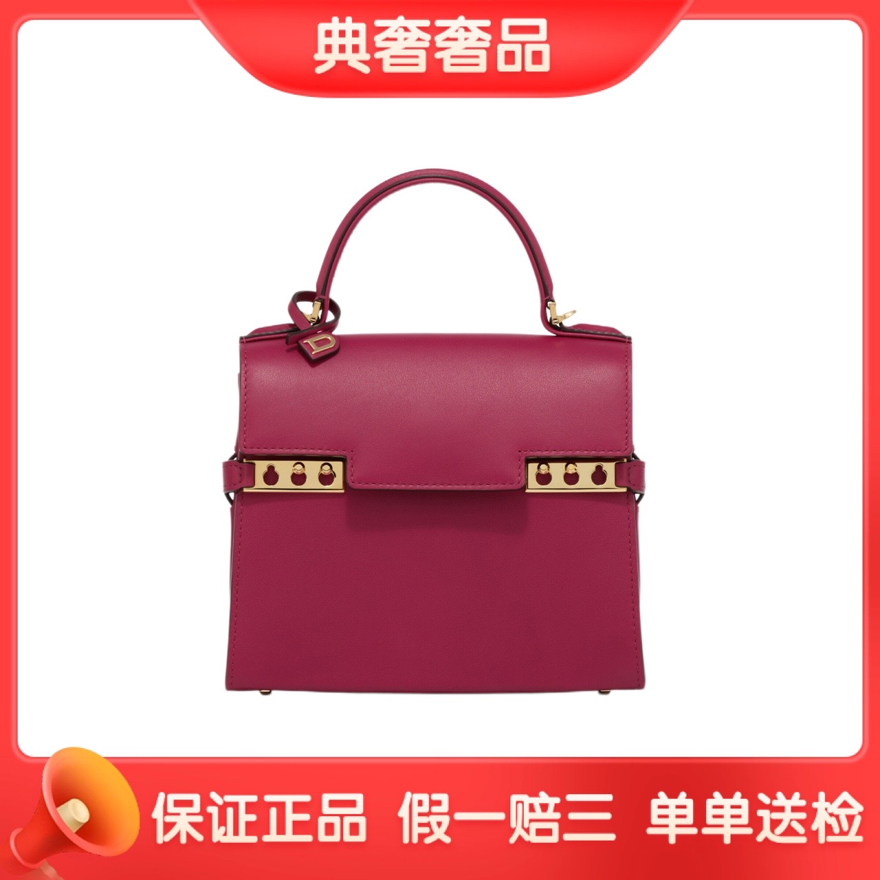 95新 Delvaux/德尔沃 TEMPETE中号红金/单肩包