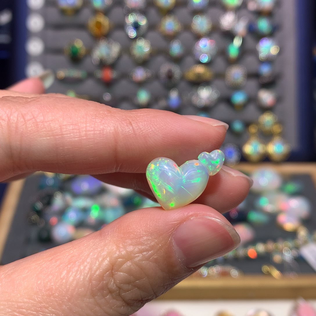 银S925镶嵌欧泊裸石定制不退不换忘*草