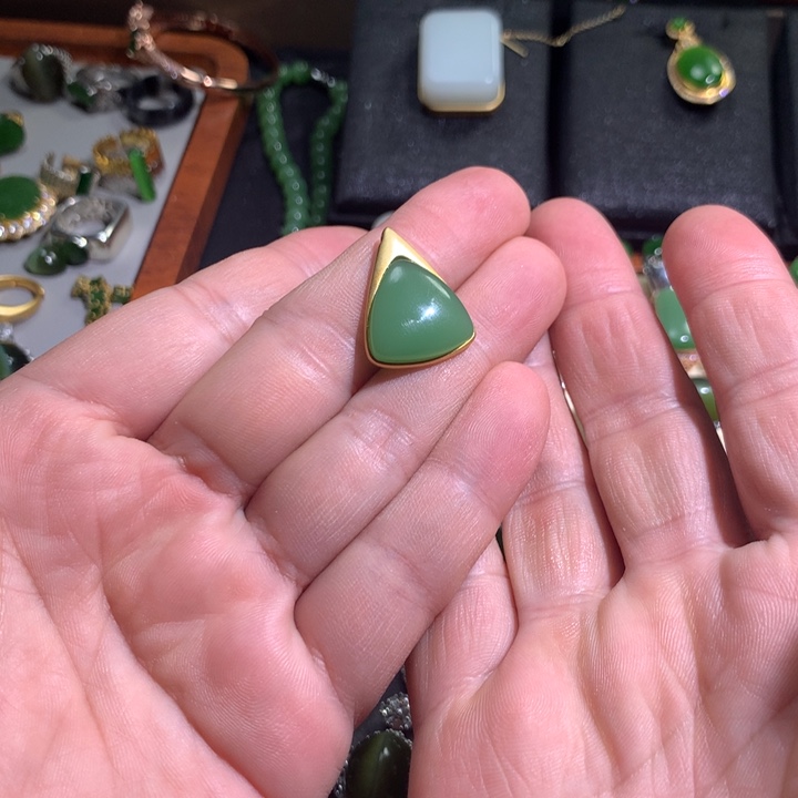 和田玉颈饰银S925镶嵌