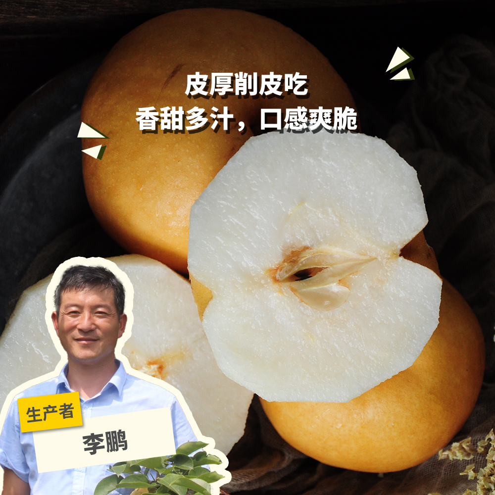 有机圆黄梨2.25kg 绿手指有机农园