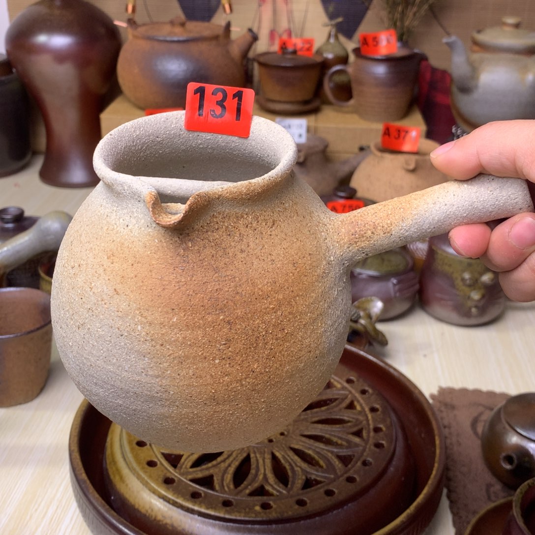 柴烧粗陶烤茶罐800毫升左右