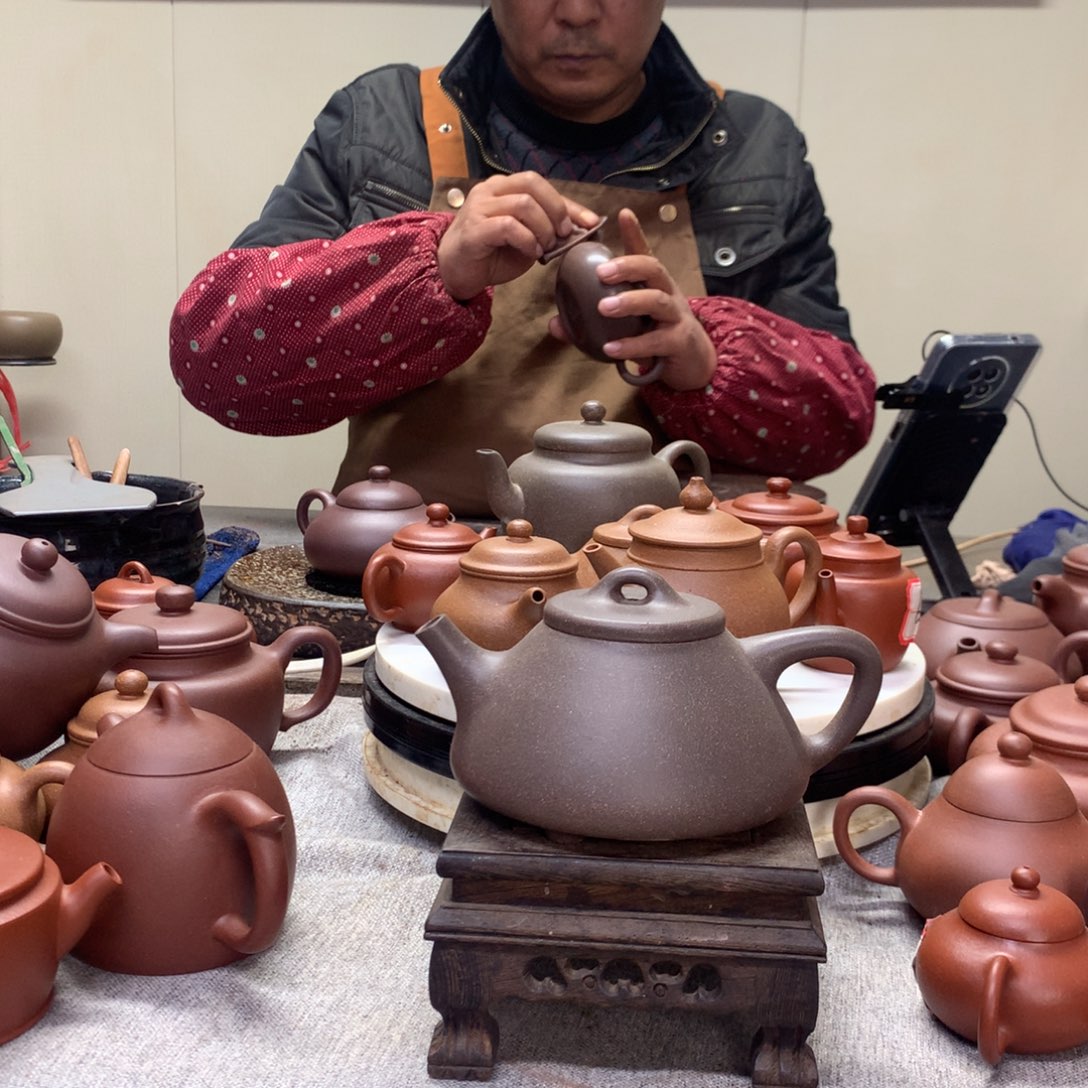 紫泥茶壶黑墩头紫泥300 C半手工制作