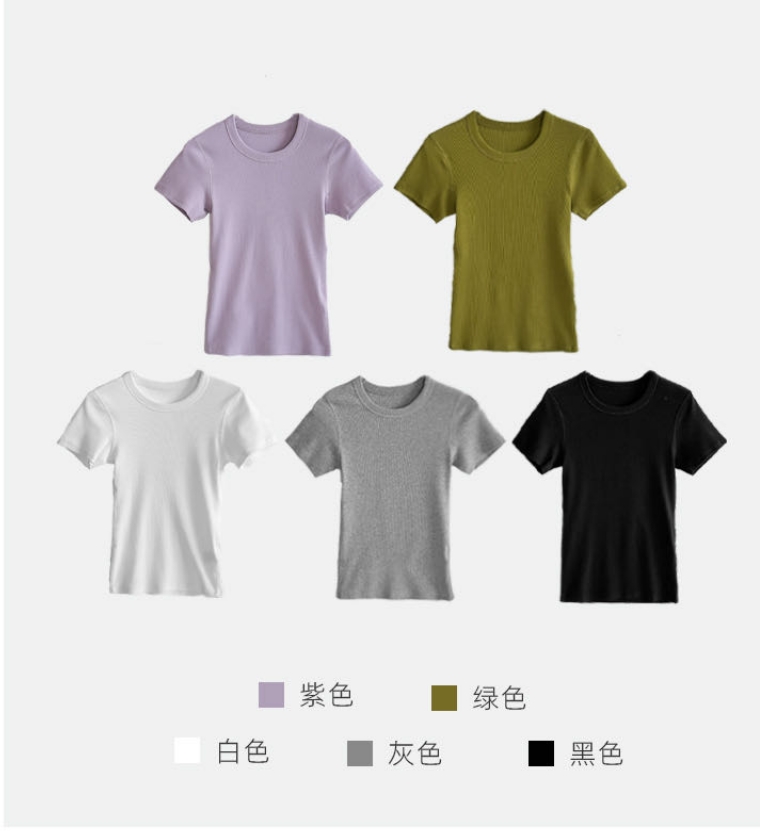 【TR纯原订单】D家环保定染不掉色休闲百搭巨显瘦ROW家弹力修身短袖