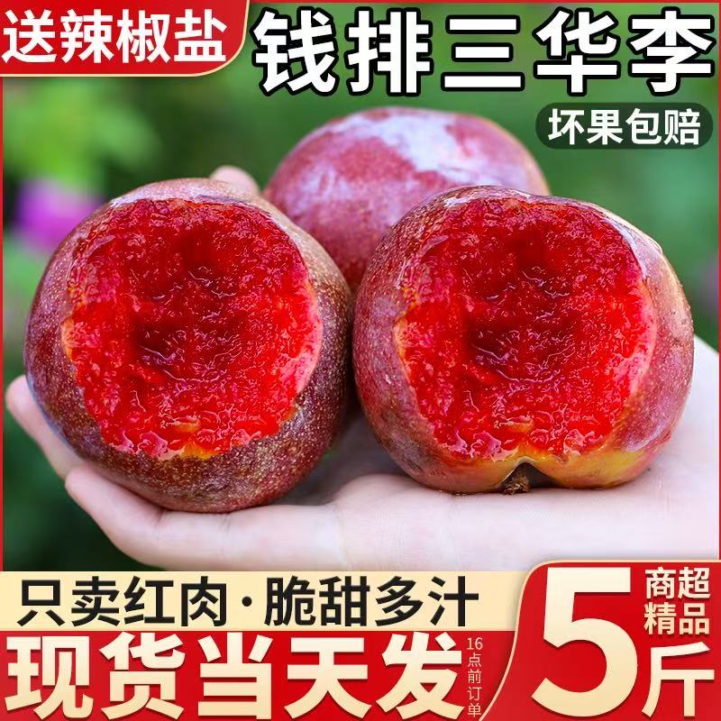 广东信宜钱排银妃红心三华李新鲜现摘当季水果孕妇爱吃酸甜爽口