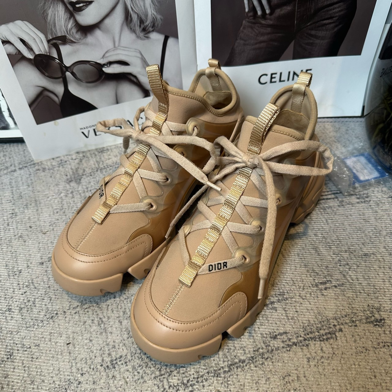 99新 DIOR/迪奥 葡萄籽奢潮/裸色老爹鞋/37码