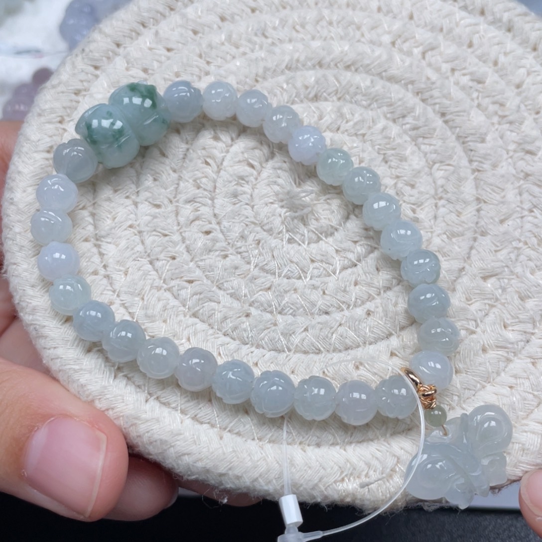 翡翠未镶嵌颈饰天然A货缅甸翡翠6.4mm