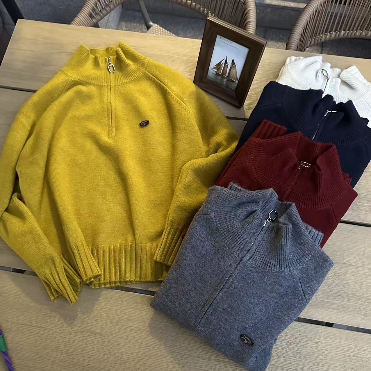 2025秋冬新款时尚百搭软糯 加厚 半拉链 针织毛衣