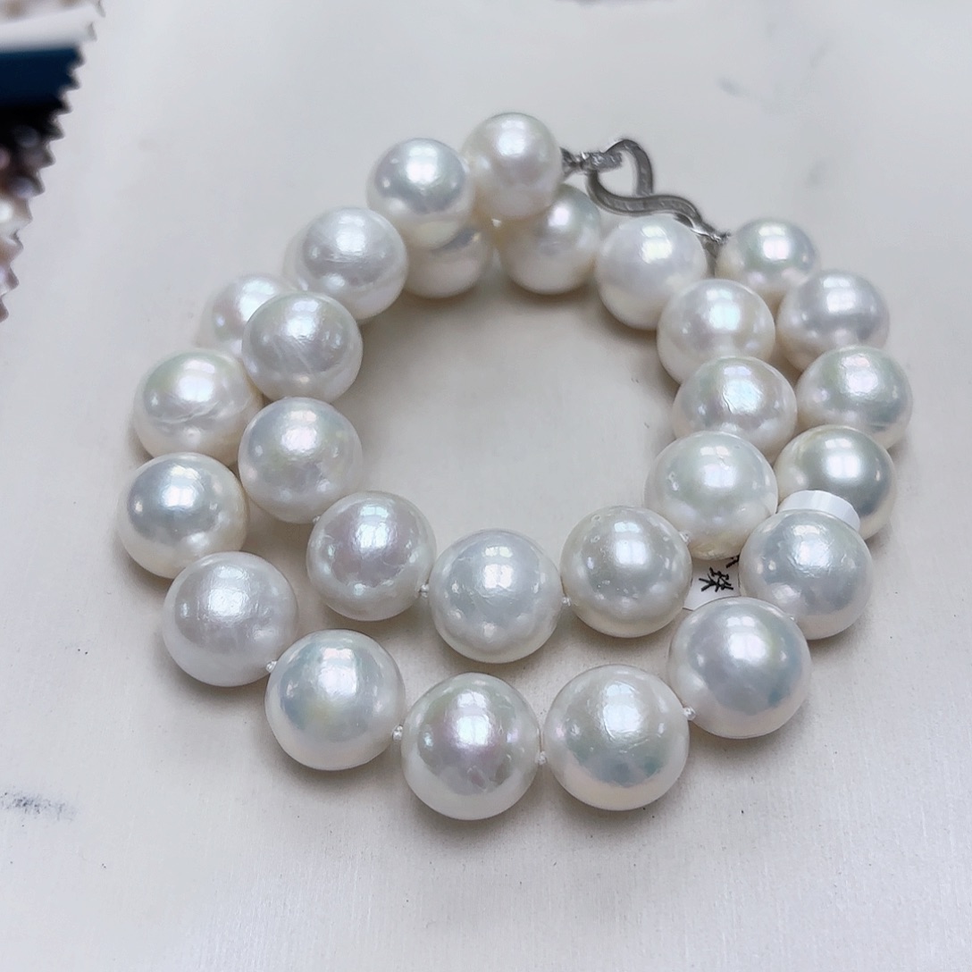 淡水珍珠未镶嵌颈饰达**拉14-17有核