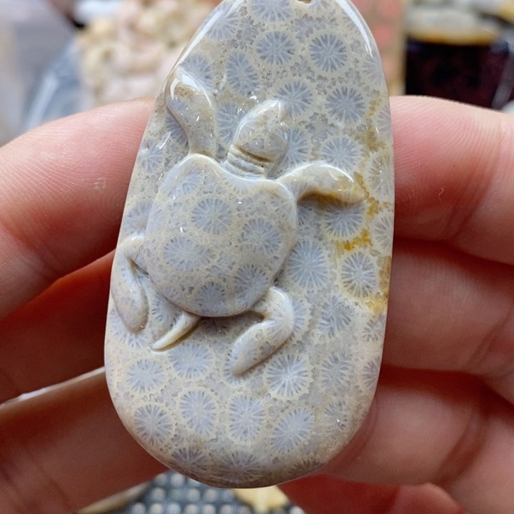 硅化珊瑚（珊瑚玉）颈饰未镶嵌