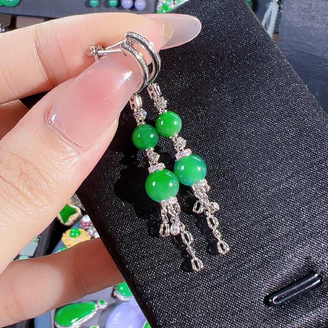 翡翠18K金镶嵌耳饰【福利款】签收后24小时鉴赏期