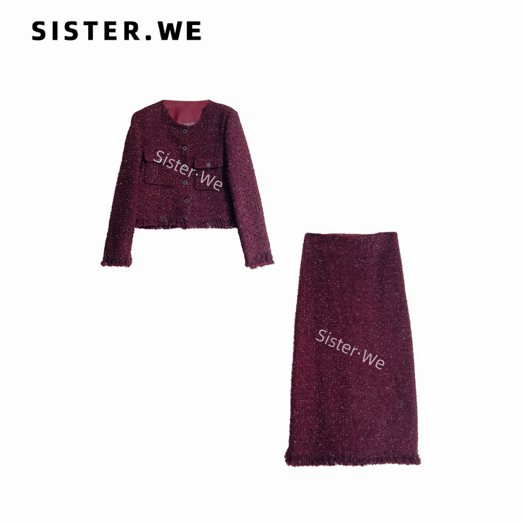 【no退no换】秋冬法式优雅风气质小香风外套 十半裙 6026套装