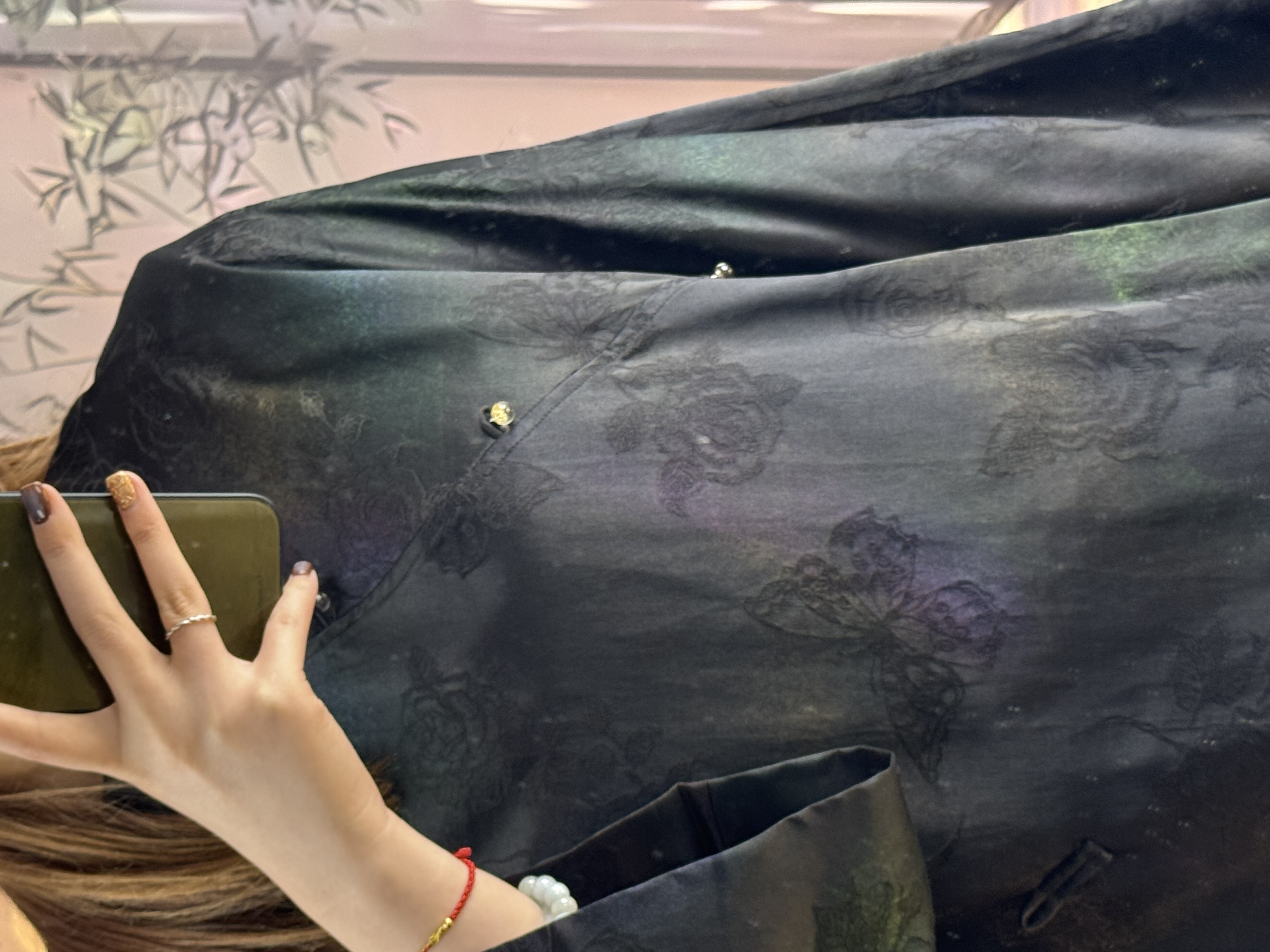 【佳佳Y284】猫眼一字领100%桑蚕丝新中式2026高级感气质中国风女