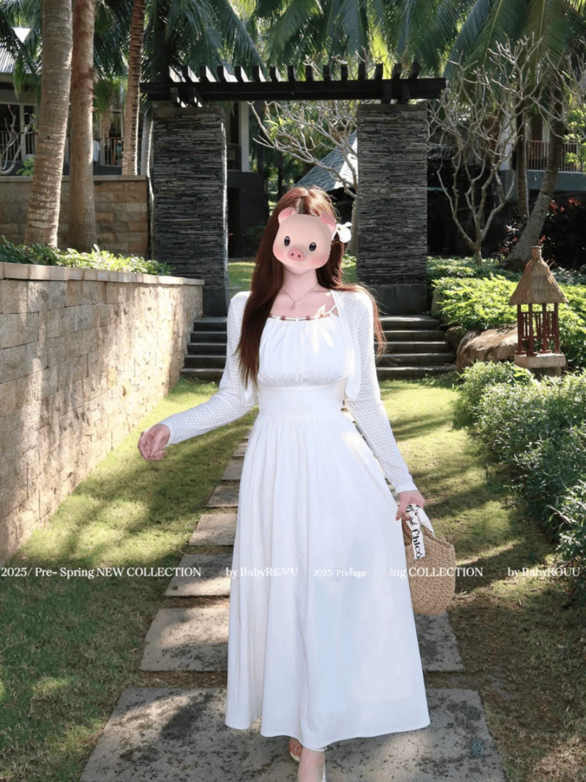 时尚韩系高级感海边收腰露衬衫套装女新款显瘦修身大摆裙子两件套