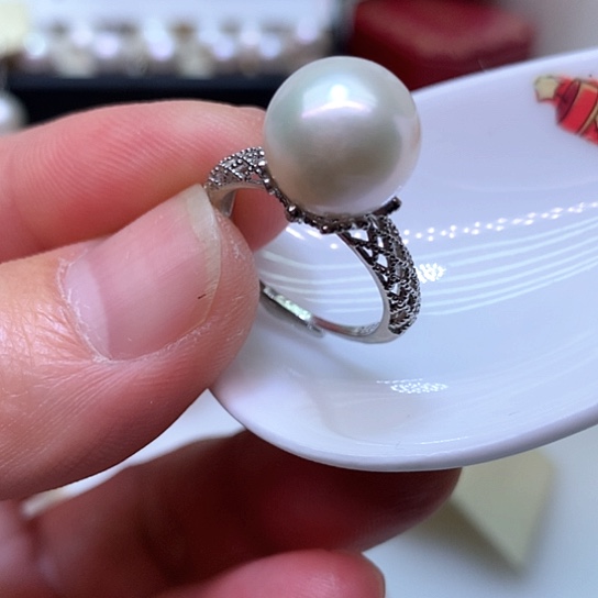 淡水珍珠耳饰银S925镶嵌