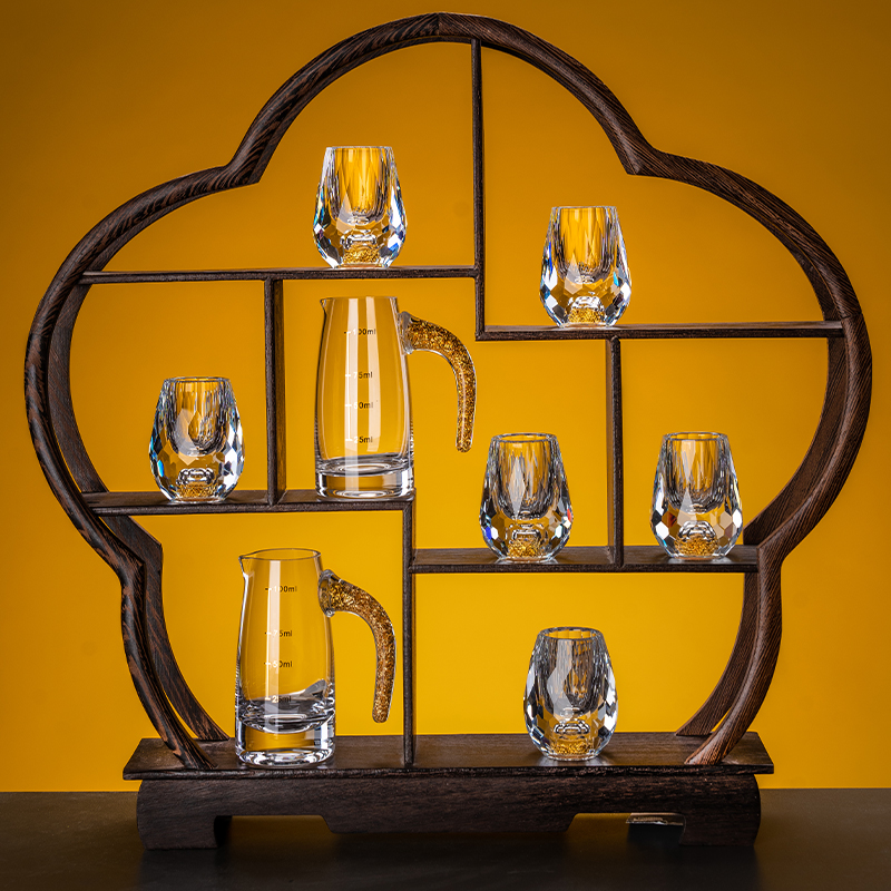 白酒杯家用小酒杯无铅水晶玻璃酒具小号酒盅创意中式新年新款